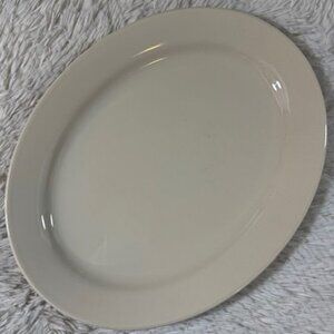 Vintage Oval Comcor by Corning Ivory Sandstone 11.5" Platter